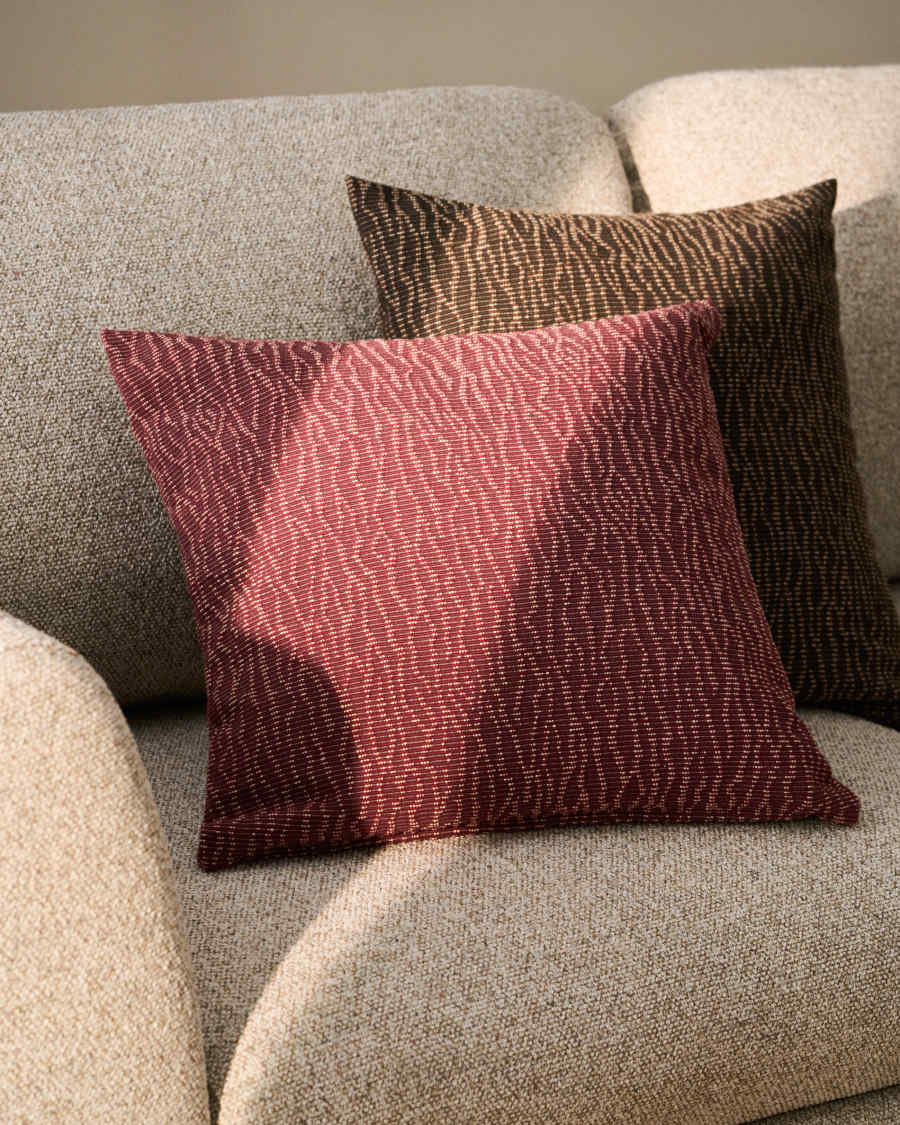 Alnori maroon 100% cotton jacquard cushion cover 50 x 50 cm
