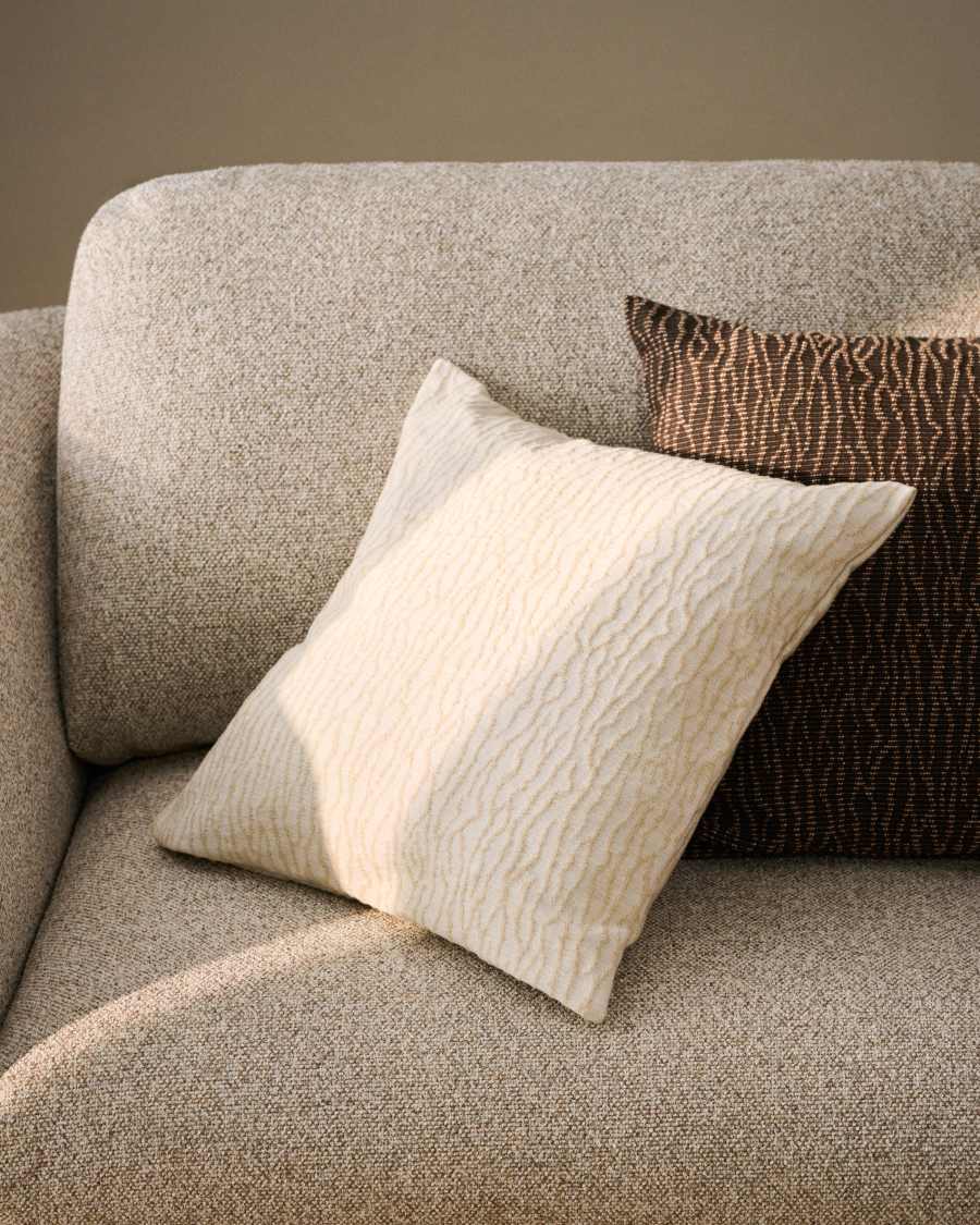 Alnori ecru 100% cotton jacquard cushion cover 50 x 50 cm