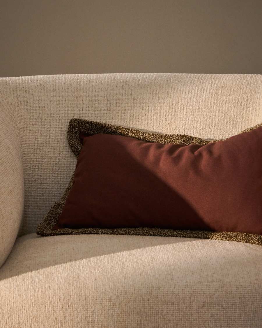 Olinan cushion cover with maroon bouclé detailing 30 x 50 cm