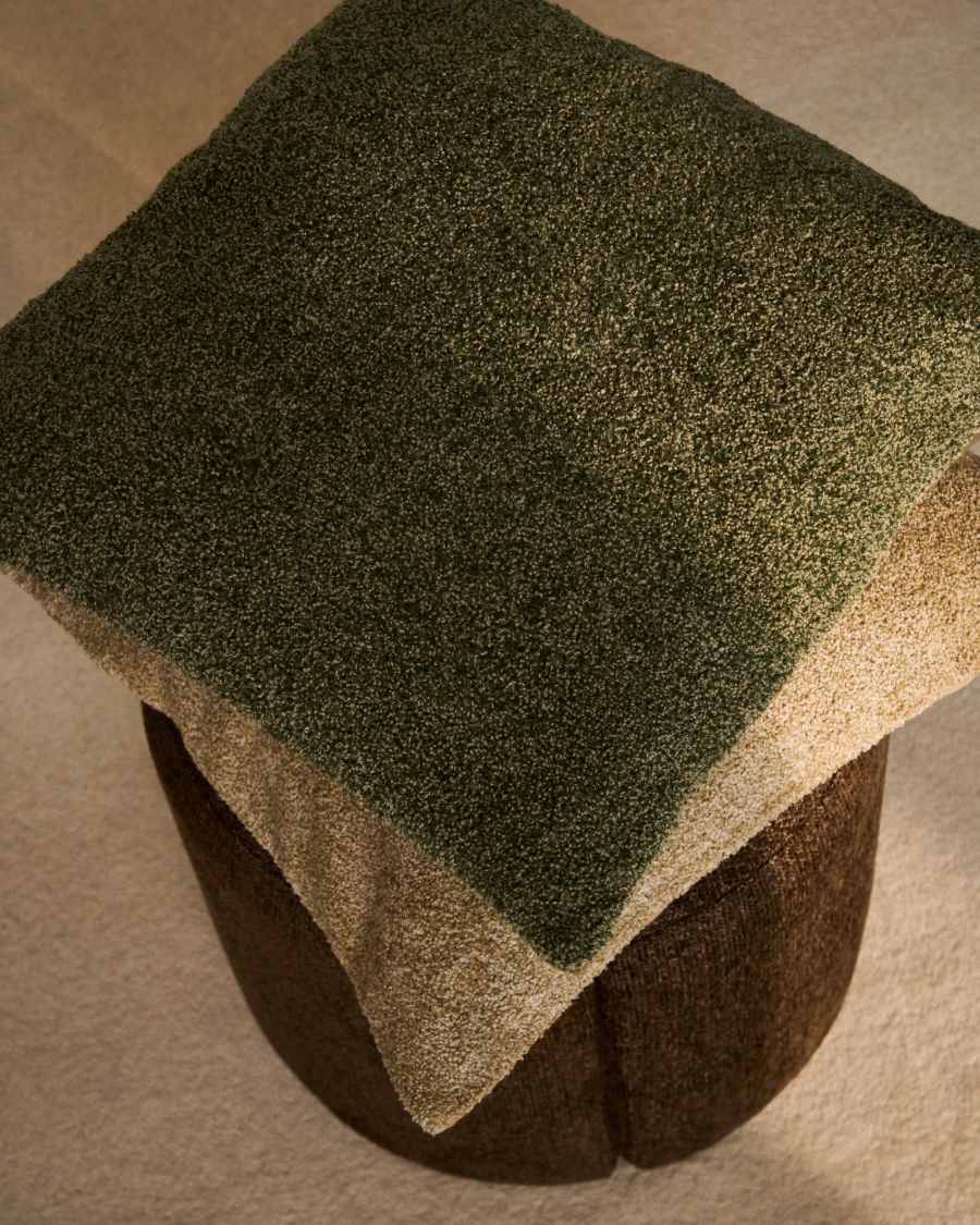 Olinan green bouclé melange cushion cover 50 x 50 cm