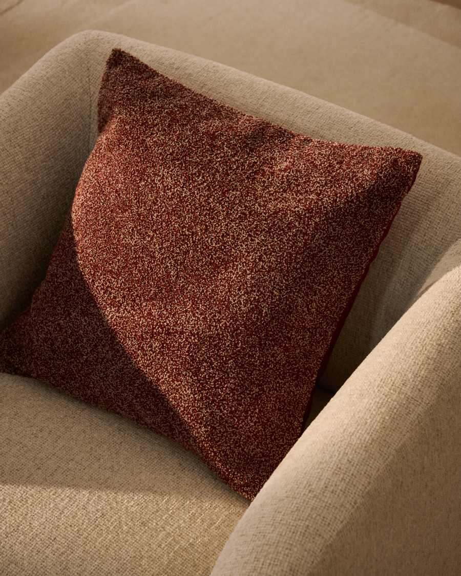 Olinan maroon bouclé melange cushion cover 50 x 50 cm