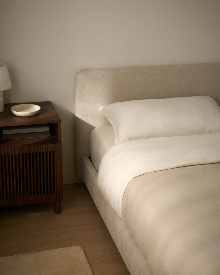 Simmel ecru linen blend duvet cover for 160 cm bed