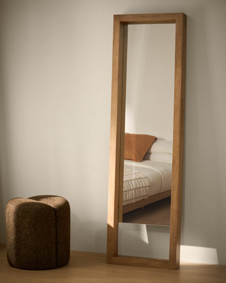 Vatro natural-coloured solid mango wood floor mirror 52 x 181 cm, FSC 100%