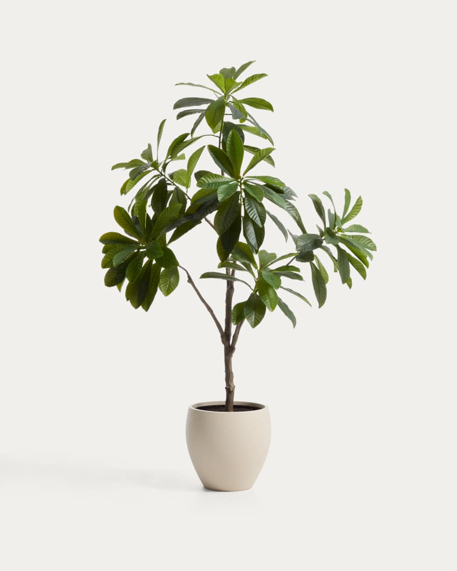 Künstliche Pflanze Frangipani mit weißem Blumentopf, 240 cm