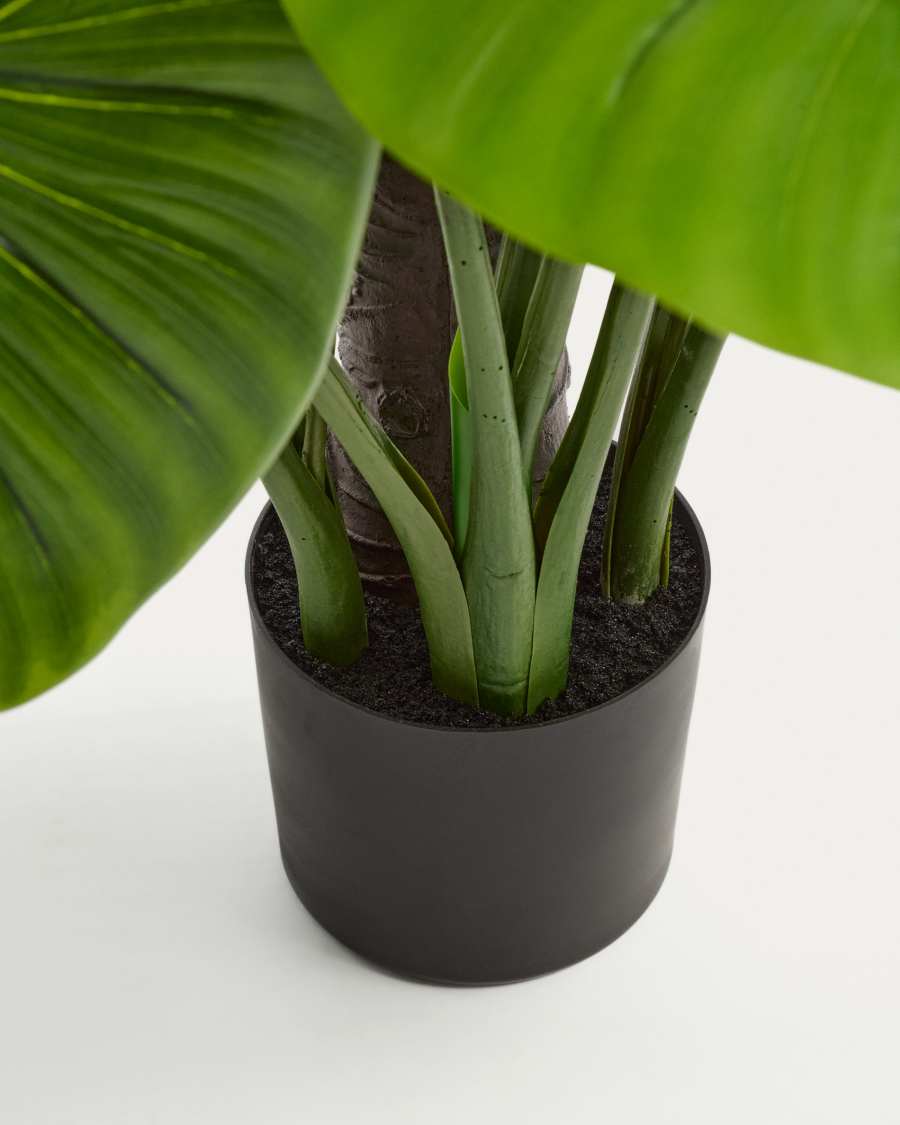 Künstliche Pflanze Monstera mit schwarzem Blumentopf, 185 cm
