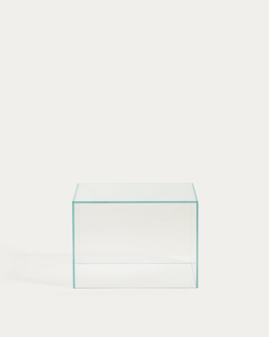 Orlia side table in clear tempered glass 50 x 50cm