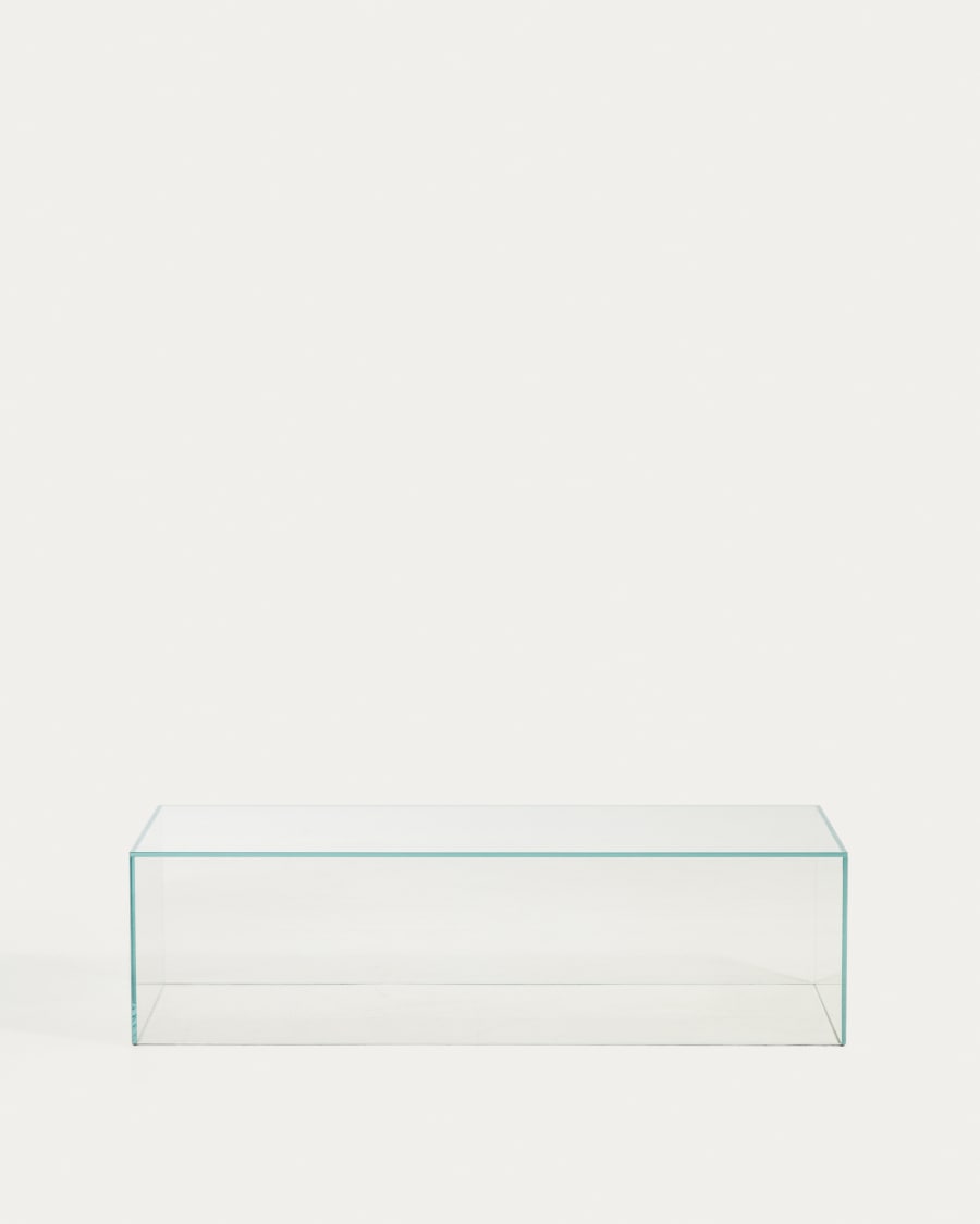 Orlia coffee table in clear tempered glass 110 x 50cm