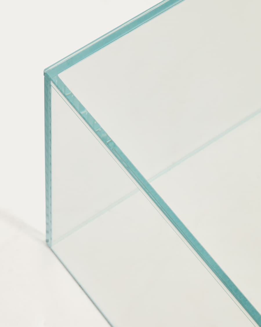Orlia coffee table in clear tempered glass 110 x 50cm