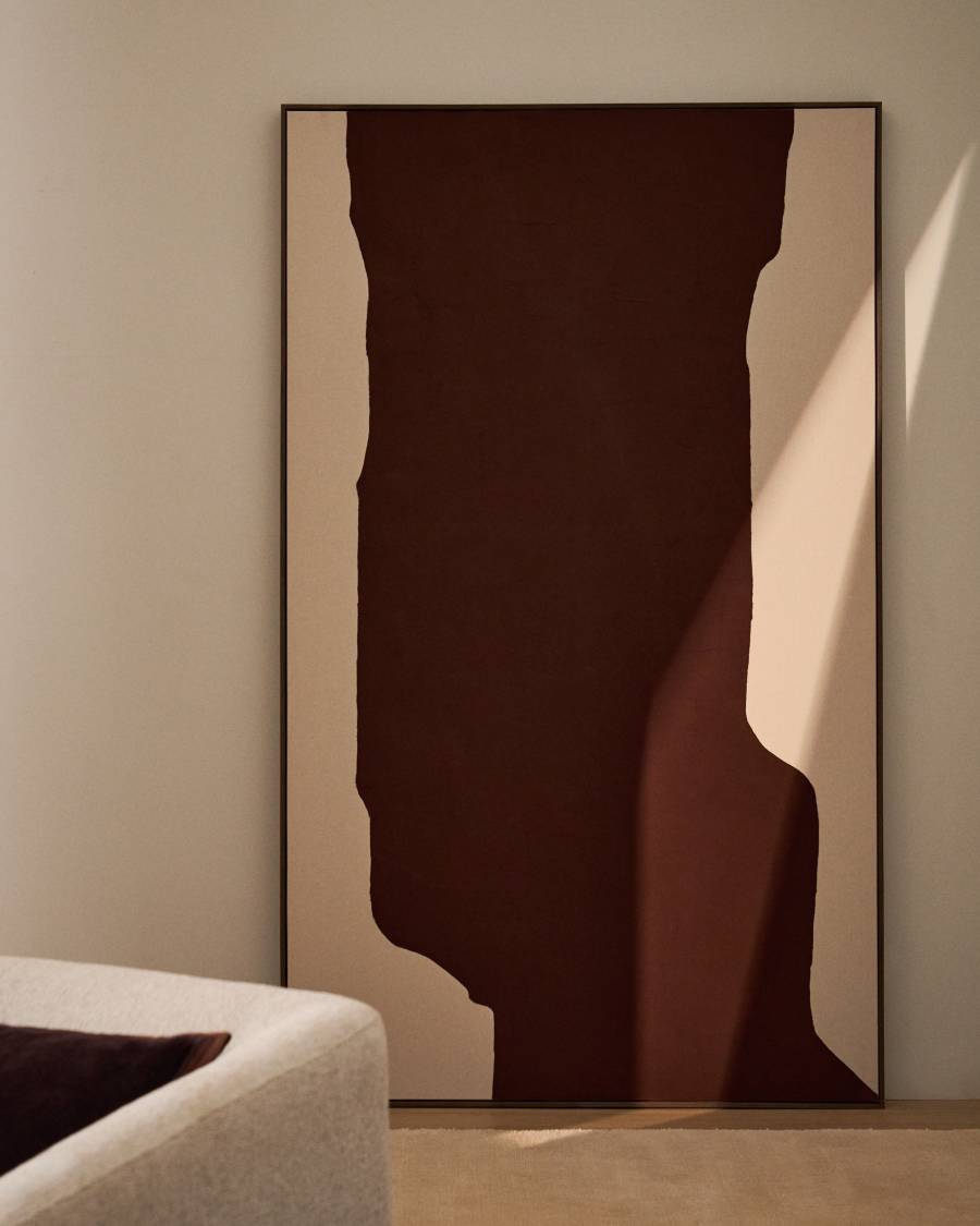 Irden hand-painted abstract picture in burgundy 120 x 200cm
