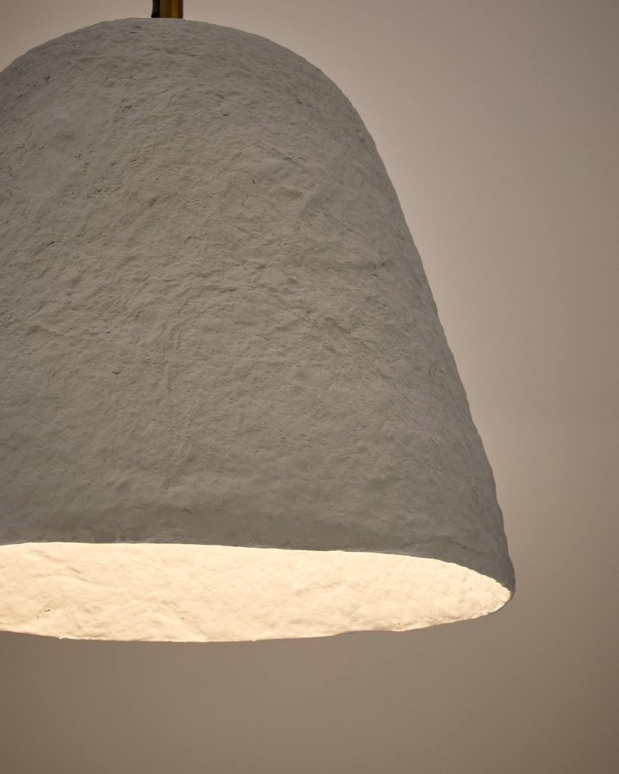 Lisora ceiling lamp in beige papier-mâché Ø25cm