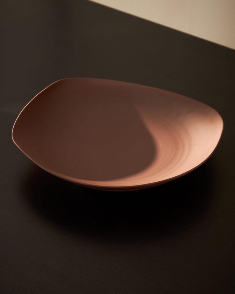 Ebenor centrepiece in chocolate brown ceramic Ø40cm
