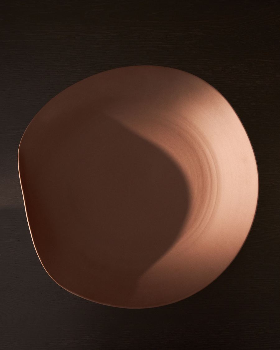 Ebenor centrepiece in chocolate brown ceramic Ø30cm