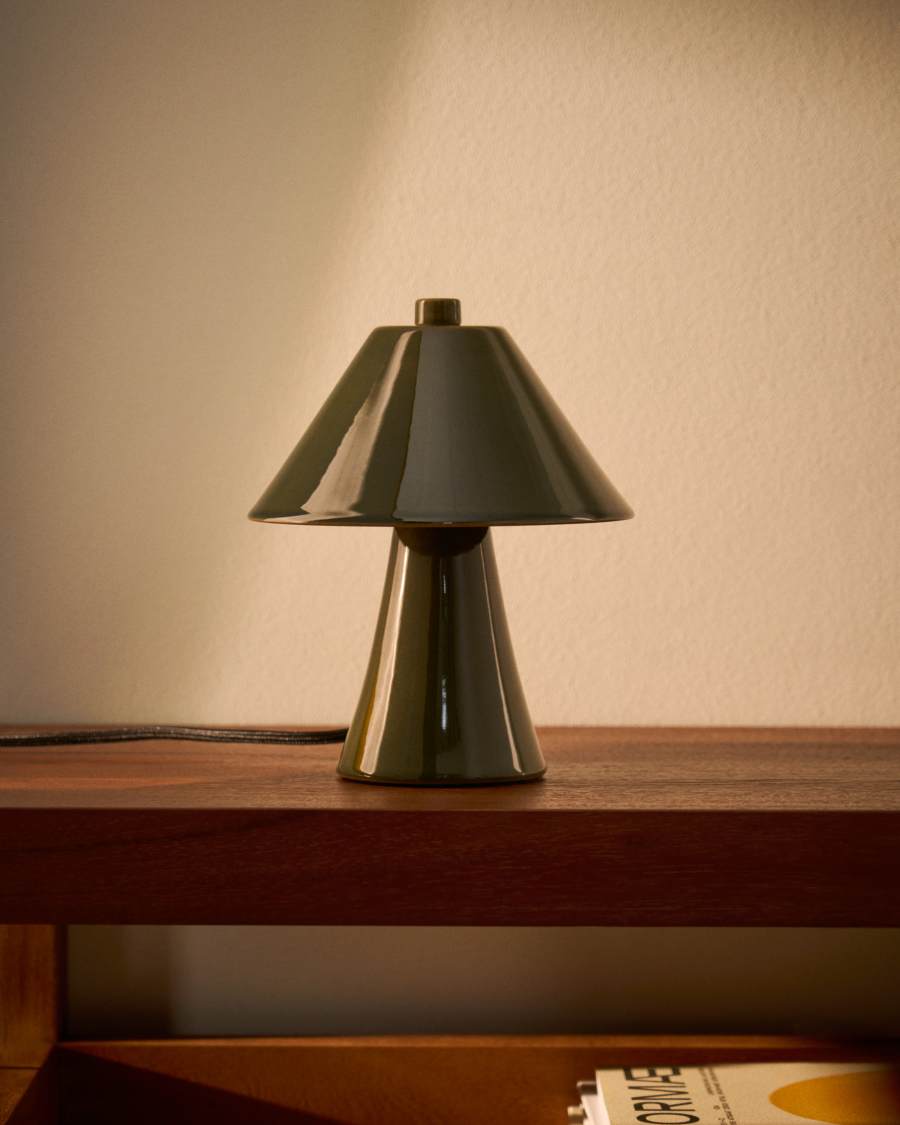Ceren green ceramic table lamp 21 cm