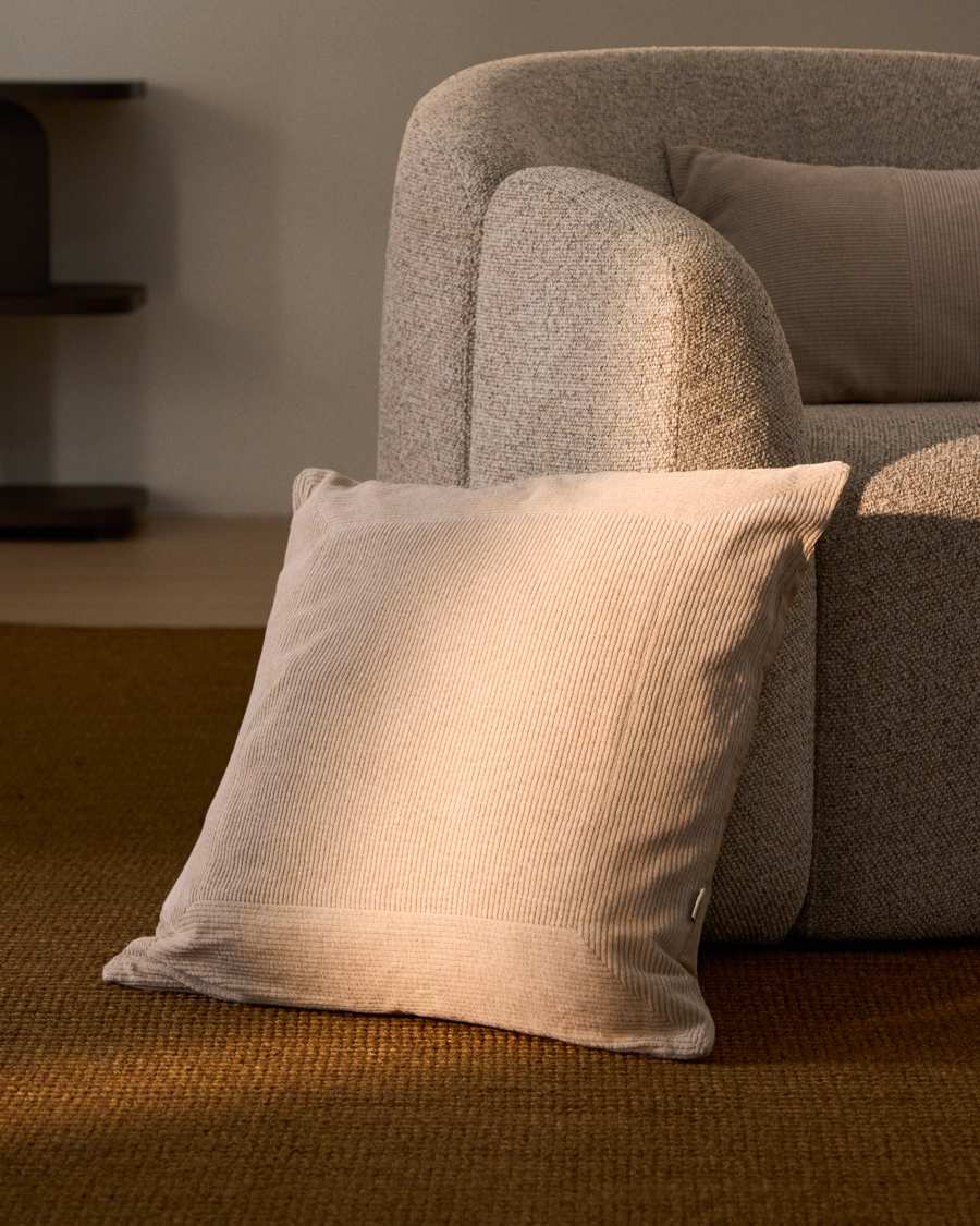 Seliria beige corduroy cushion cover 50 x 50 cm