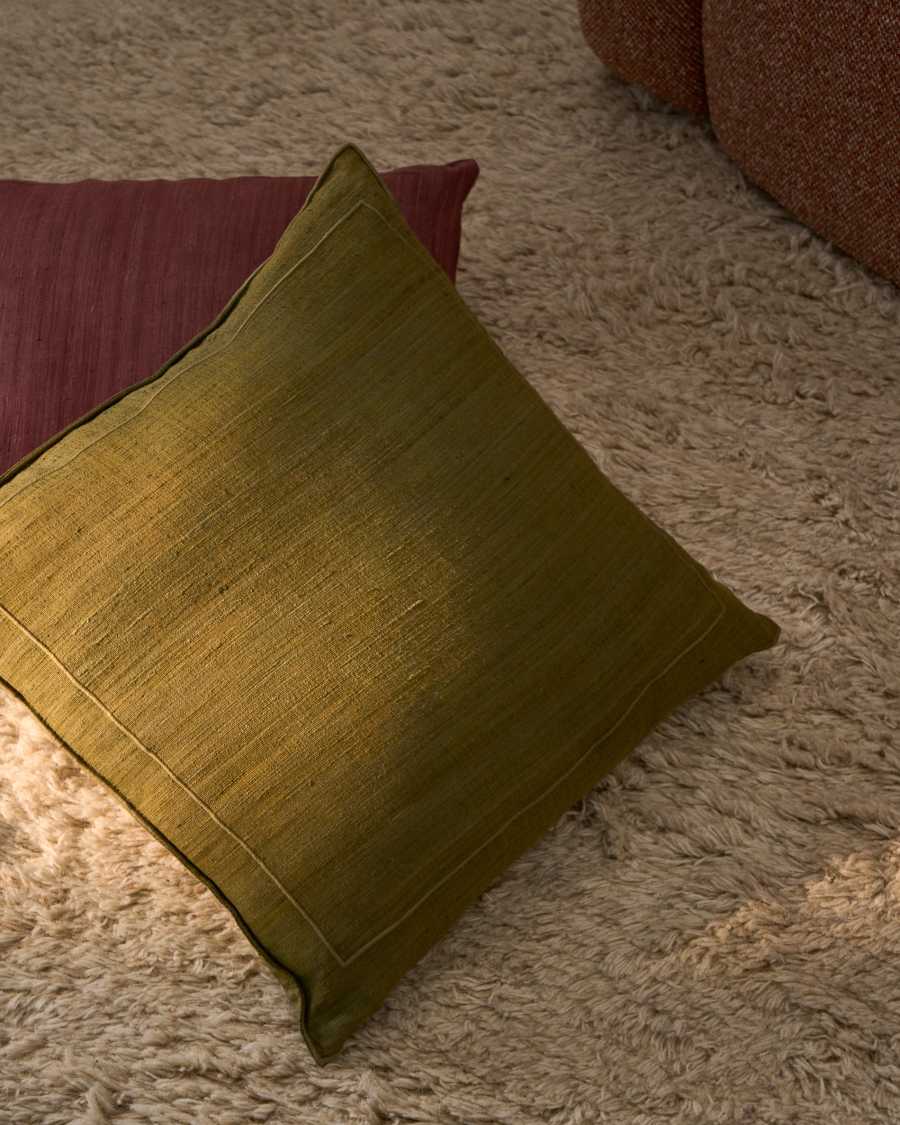 Brellet green silk cushion cover 45 x 45 cm