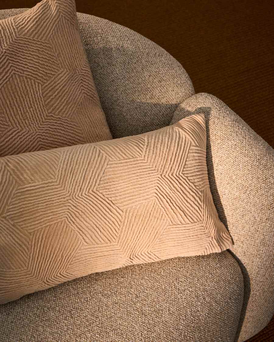 Morine off-white velvet cushion cover 30 x 50 cm