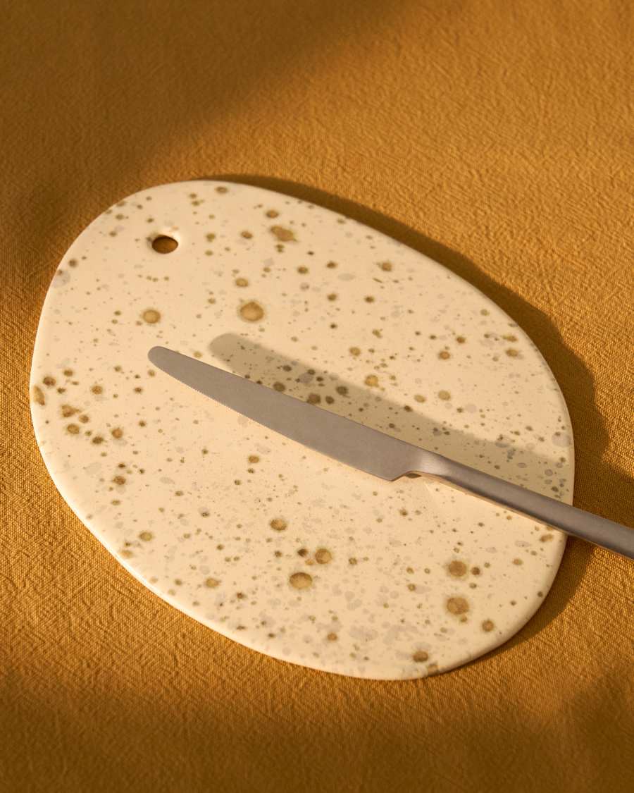 Convia white and brown ceramic serving board 26 x 36.5 cm