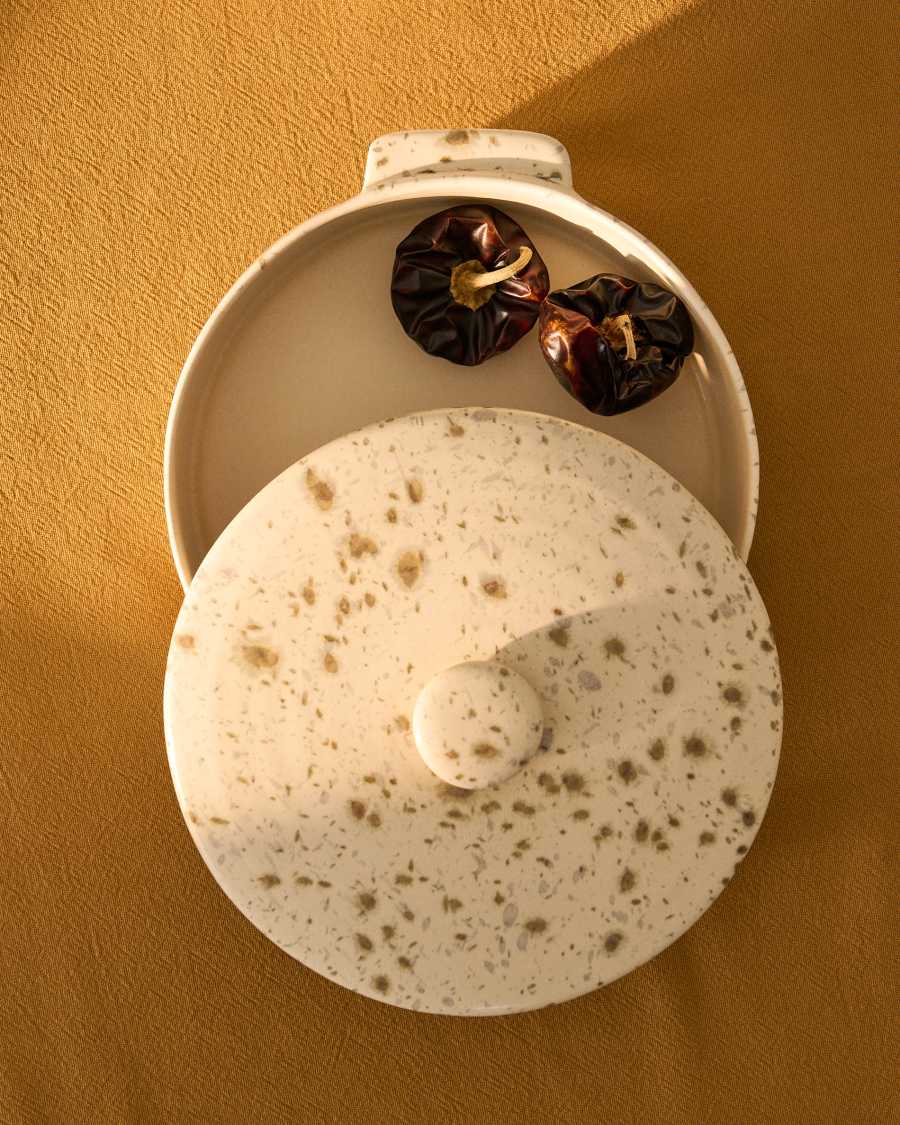 Convia baking dish in white and brown ceramic 46 cl