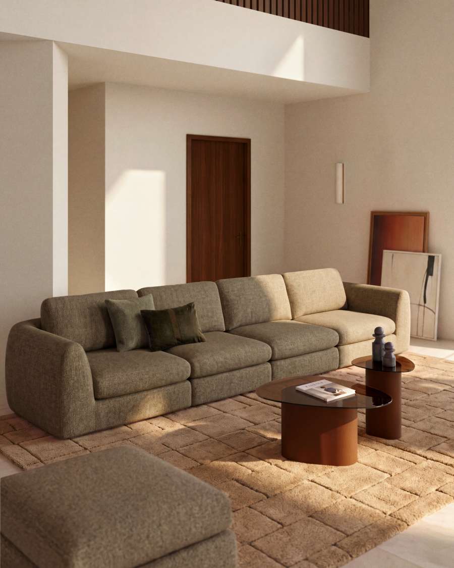 Vera olive green footrest 80 x 80 cm FSC Mix Credit