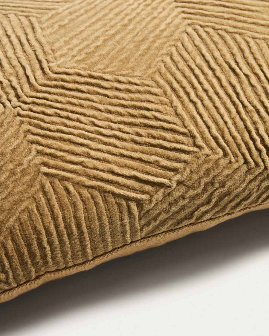 Morine beige velvet cushion cover 50 x 50 cm