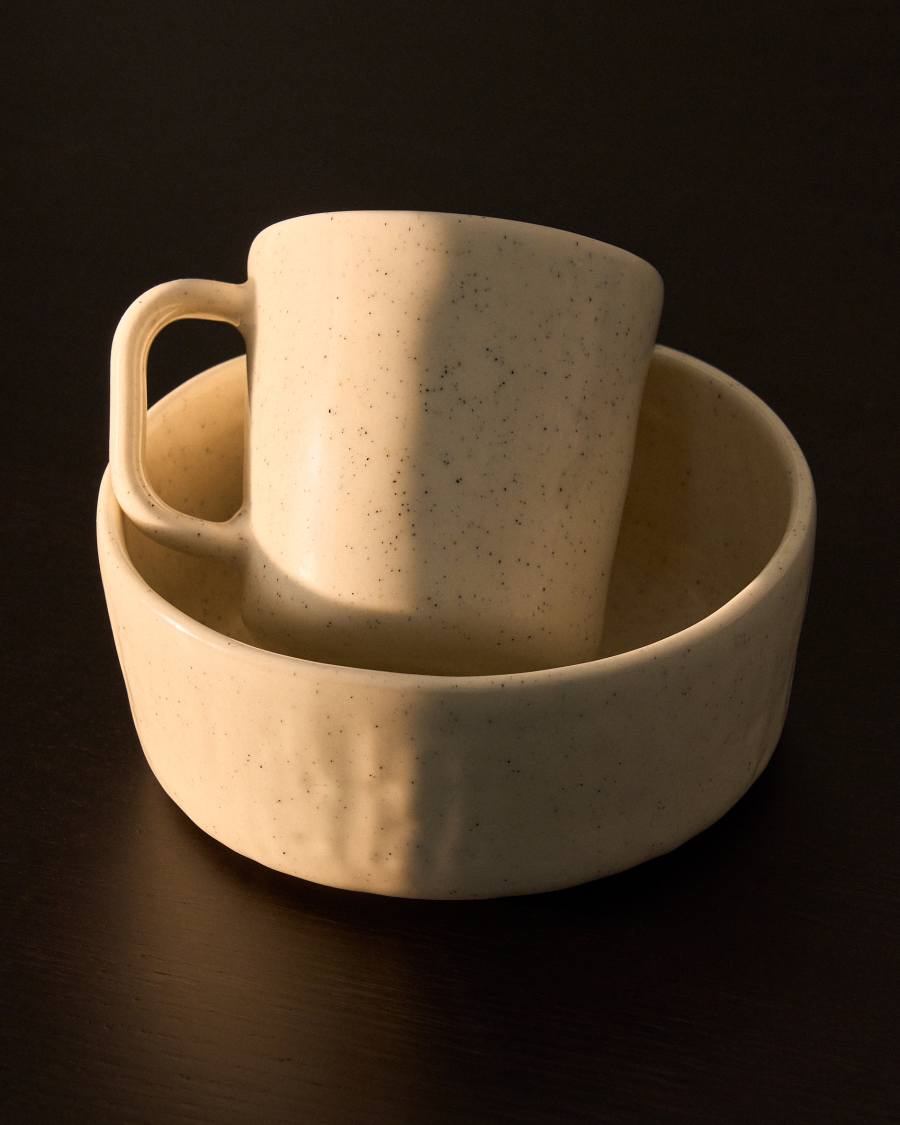 Daner ecru ceramic mug