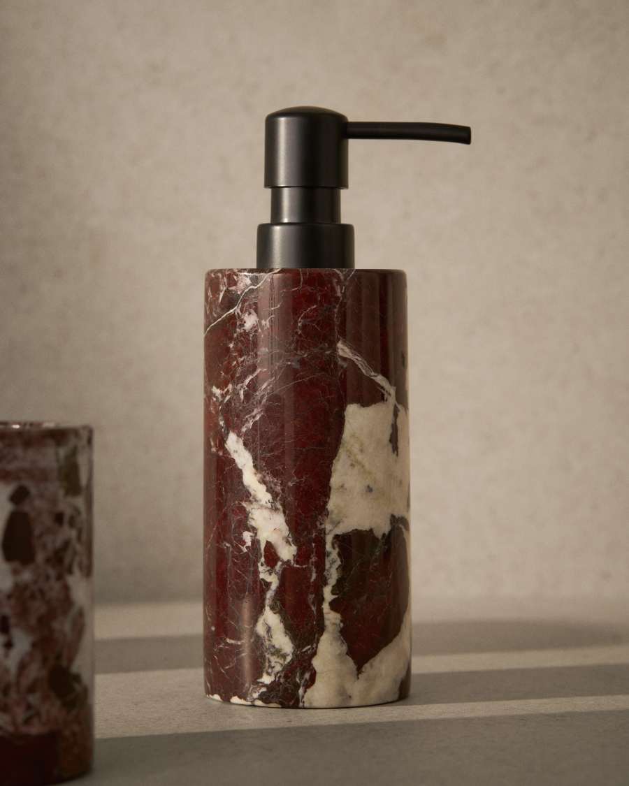 Leran burgundy marble soap dispenser