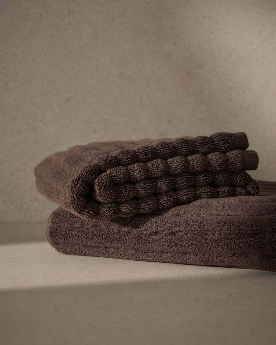 Navira 100%-cotton brown hand towel 50 x 90 cm