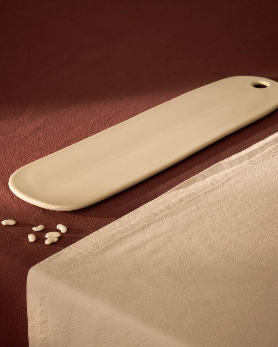 Aderno ivory ceramic serving board 43 x 12.3 cm
