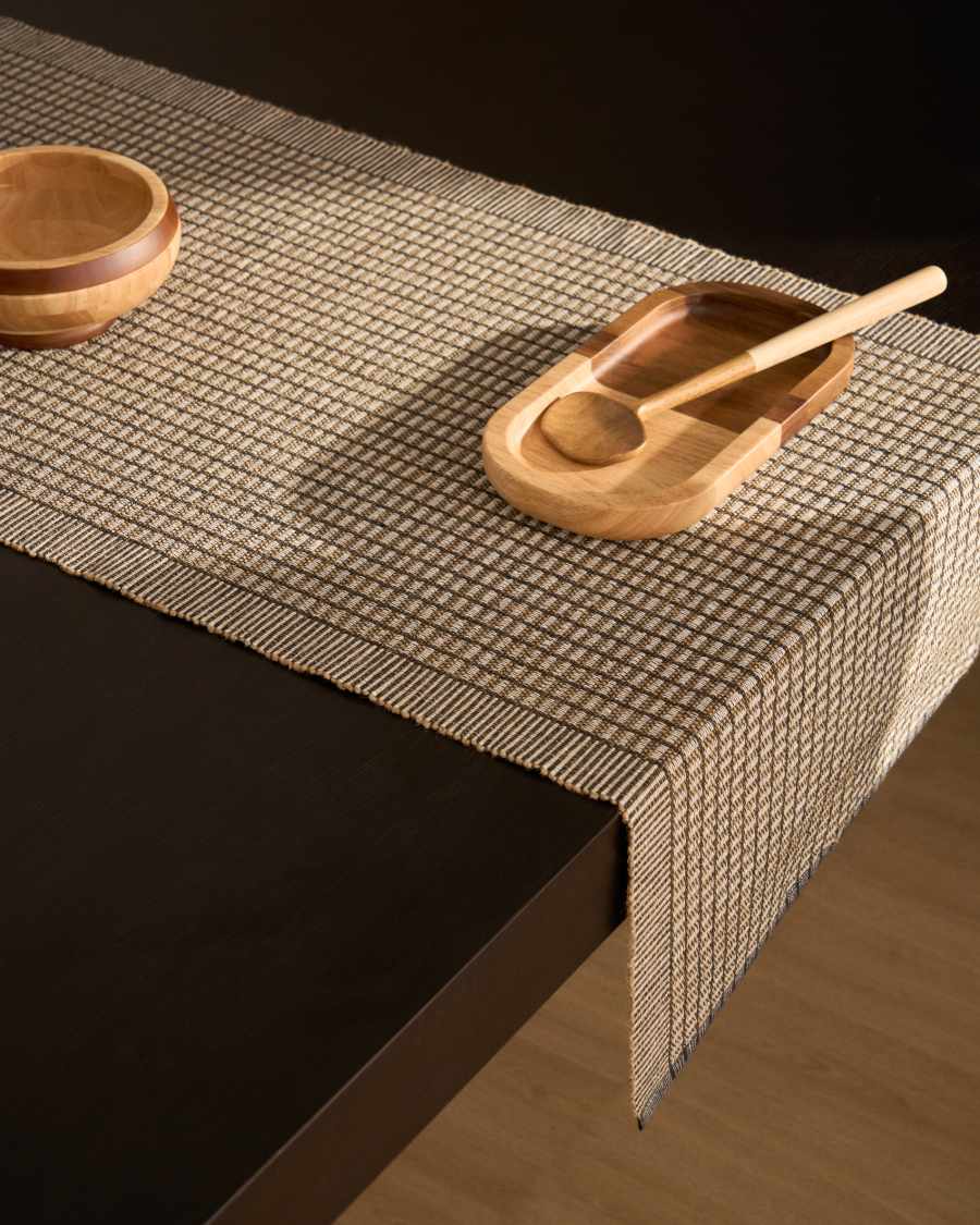 Berla orange cotton and jute table runner 50 x 150 cm
