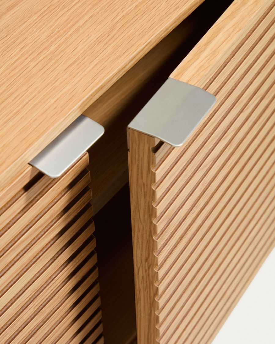Norlen 4-door TV stand in oak veneer with natural finish FSC Mix