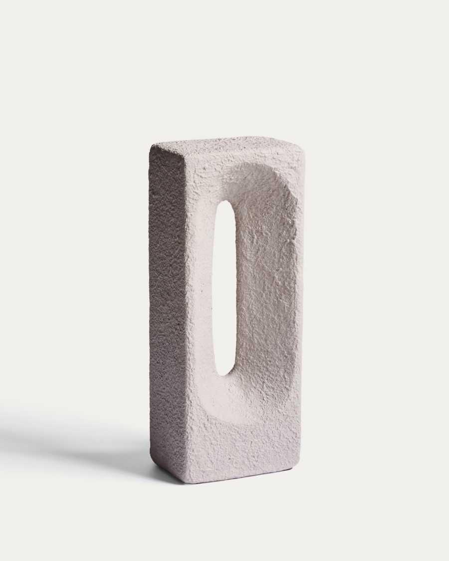 Vriona light grey papier-mâché sculpture 13.5 x 33.5 cm