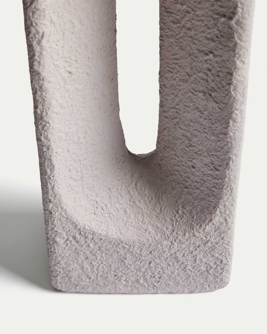 Vriona light grey papier-mâché sculpture 13.5 x 33.5 cm