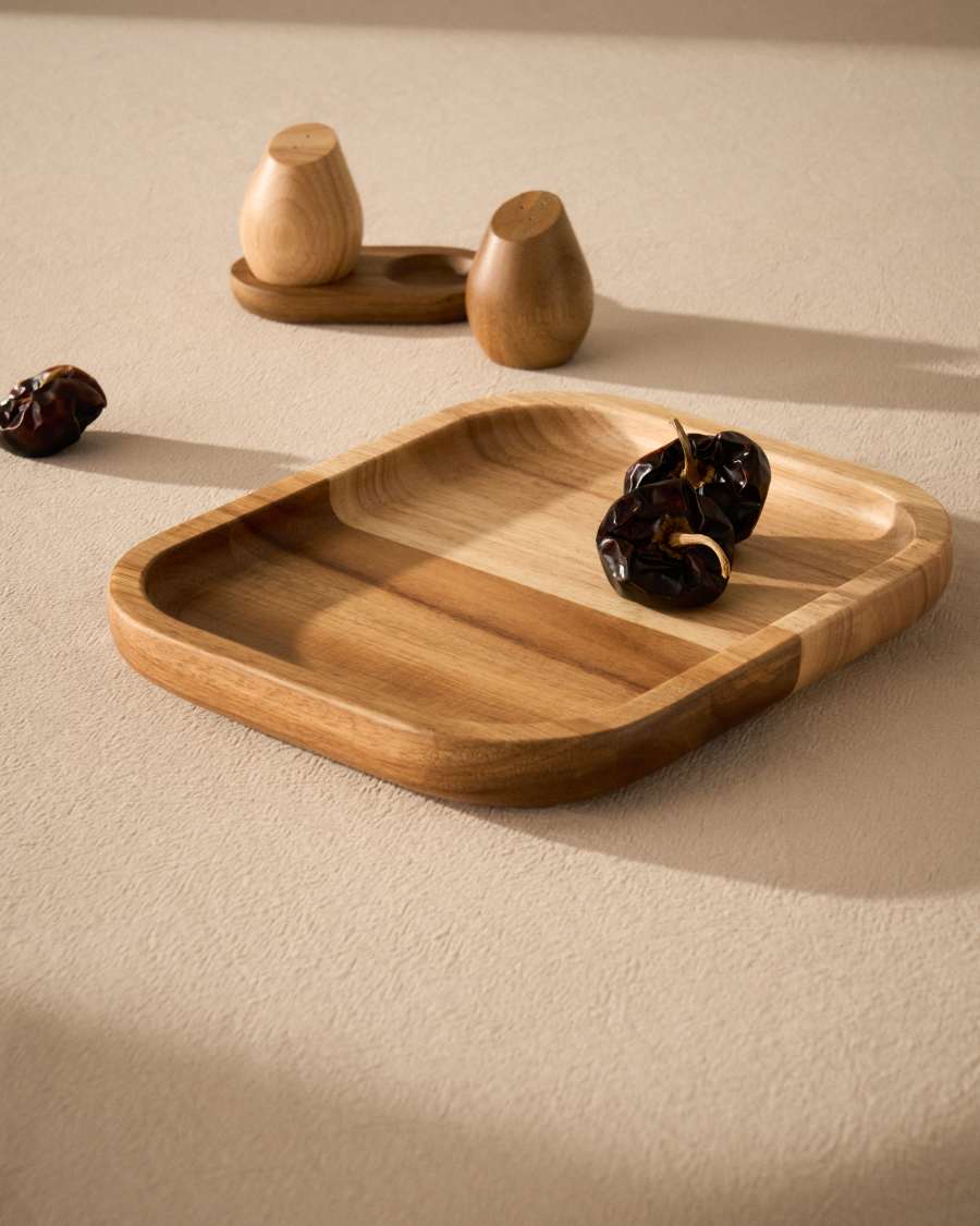 Milvara tray in acacia wood and rubberwood 28 x 23cm FSC 100%