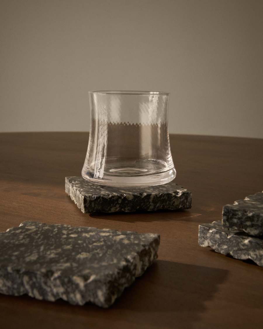 Arlena set of 4 dark grey granite coasters