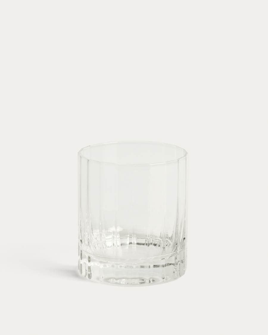 Nivor clear drinking glass with carved vertical relief, 30 cl