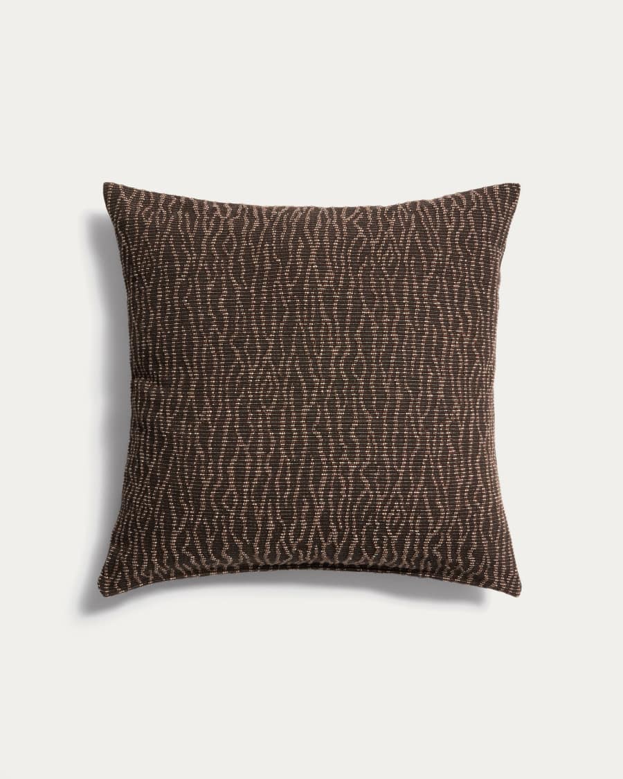 Alnori brown 100% cotton jacquard cushion cover 50 x 50 cm