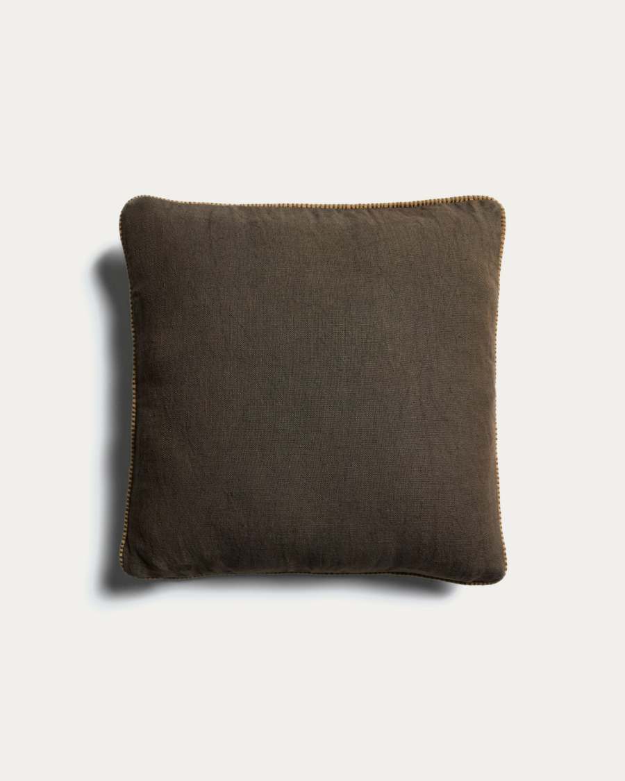Rivon green cushion cover with contrast piping 45 x 45 cm