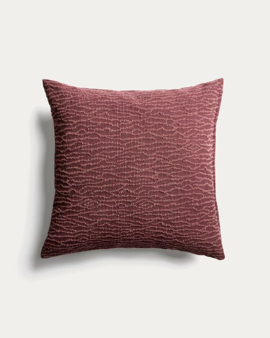 Alnori maroon 100% cotton jacquard cushion cover 50 x 50 cm