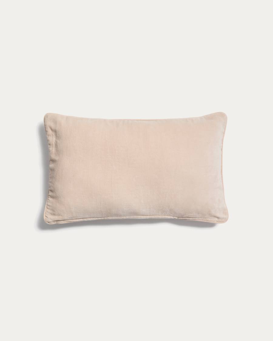 Ovelin beige and ecru velvet cushion cover 30 x 50 cm