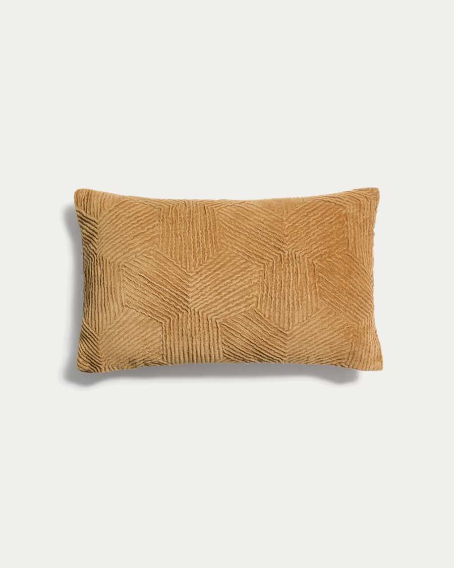 Morine beige velvet cushion cover 30 x 50 cm