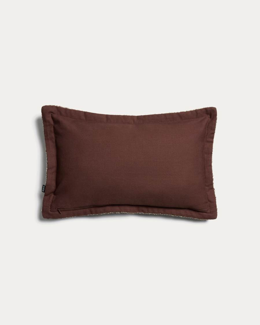 Olinan cushion cover with brown bouclé detailing 30 x 50 cm
