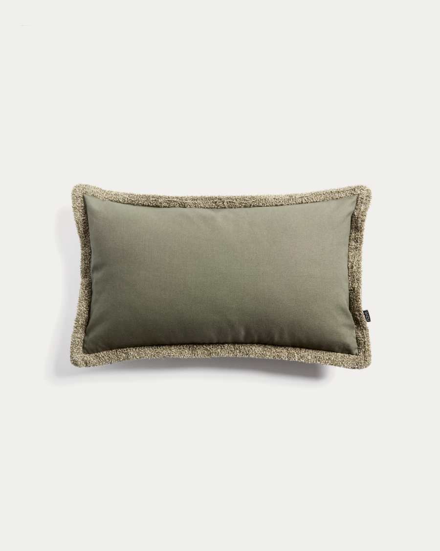 Olinan cushion cover with green bouclé detailing 30 x 50 cm