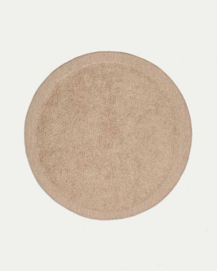 Runder Teppich Marely aus Wolle beige Ø 200 cm