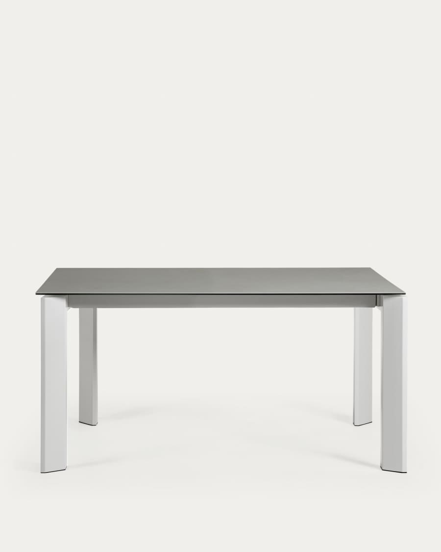 Axis porcelain extendable table in Hydra Lead finish with grey legs 160 (220) cm