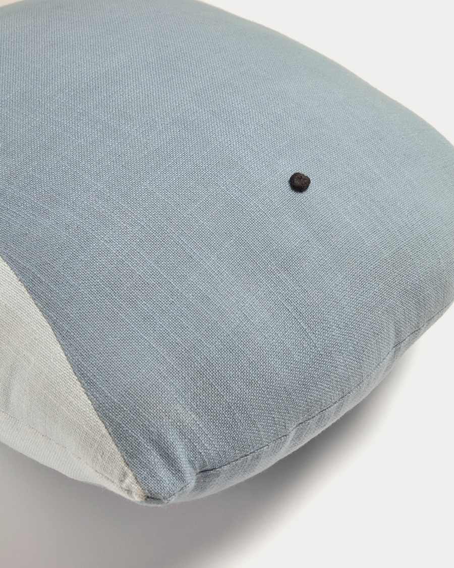 Cordelia kussen in de vorm van een walvis, 100% katoen in blauw