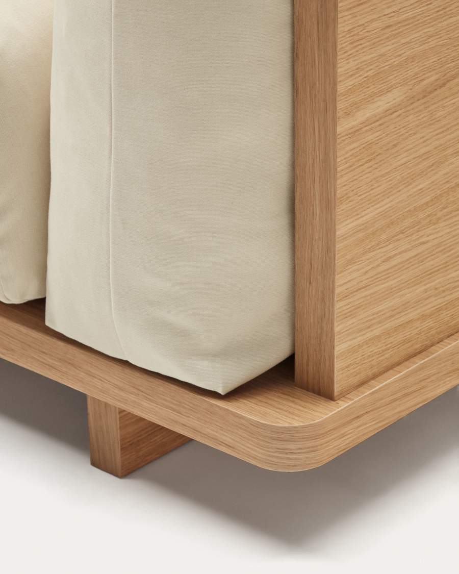 Oaq 3 seater sofa in beige, 225 cm FSC Mix Credit