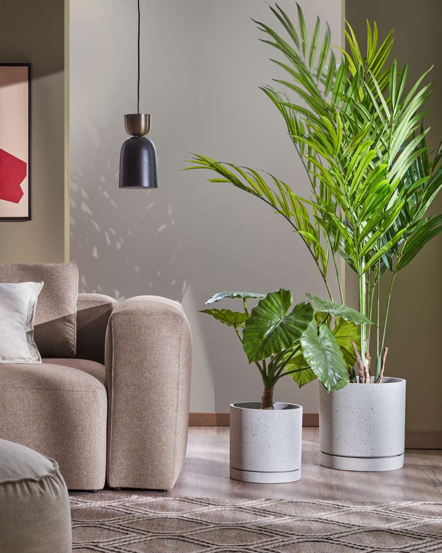 Kwanti set of 2 cement plant pots, Ø 35 cm / Ø 28 cm