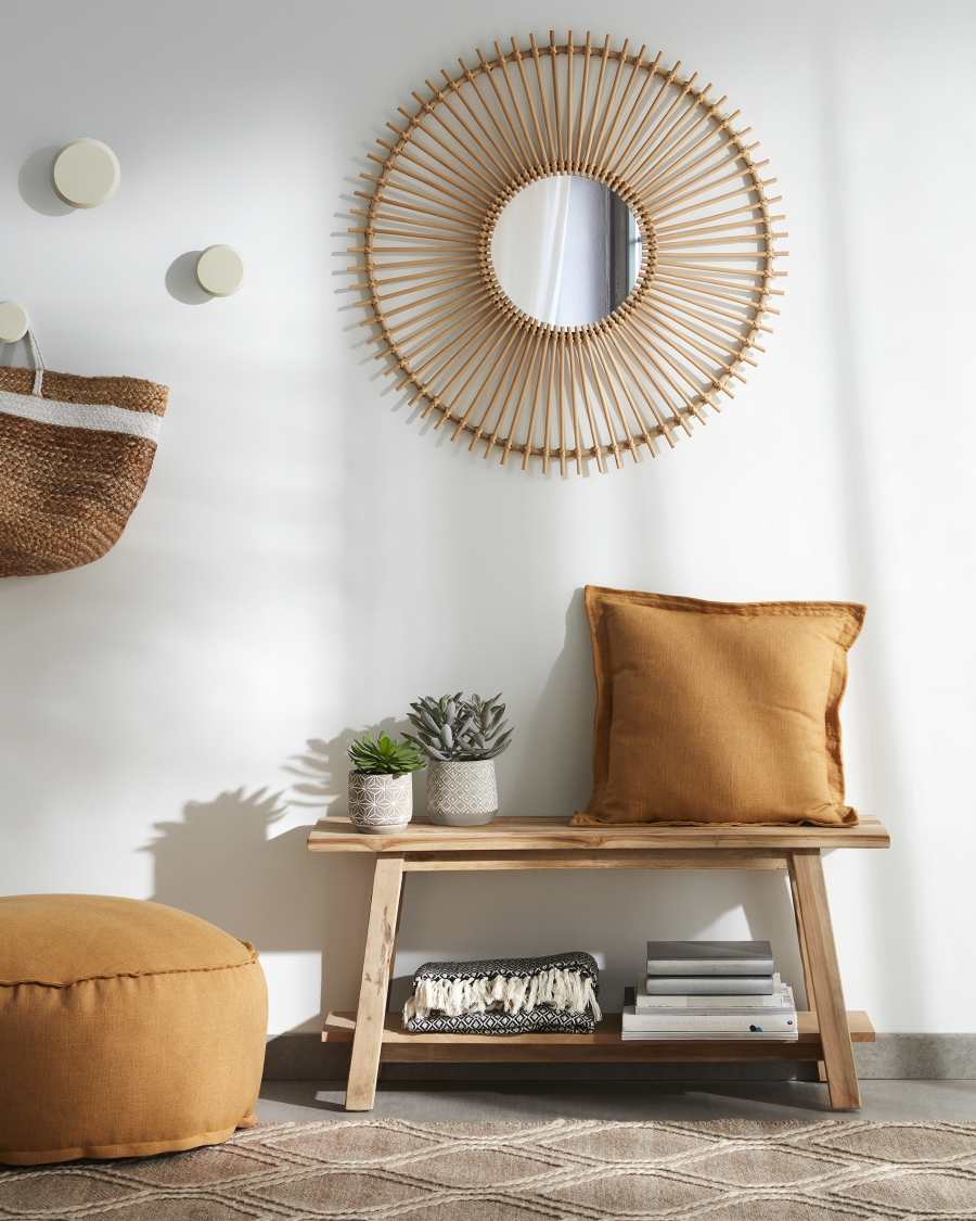 Καθρέπτης Louisa, rattan, Ø81εκ