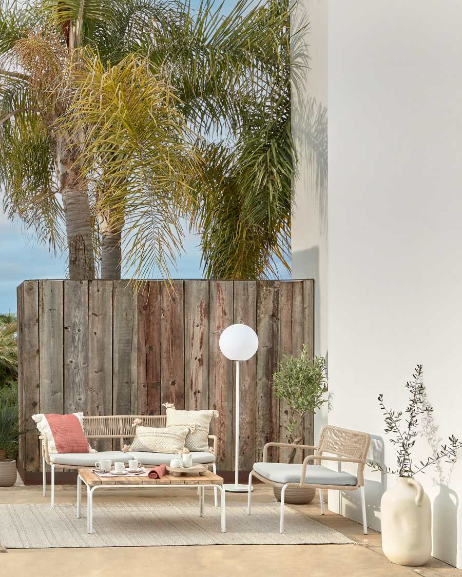 Outdoor Dinesh floor lamp in white steel