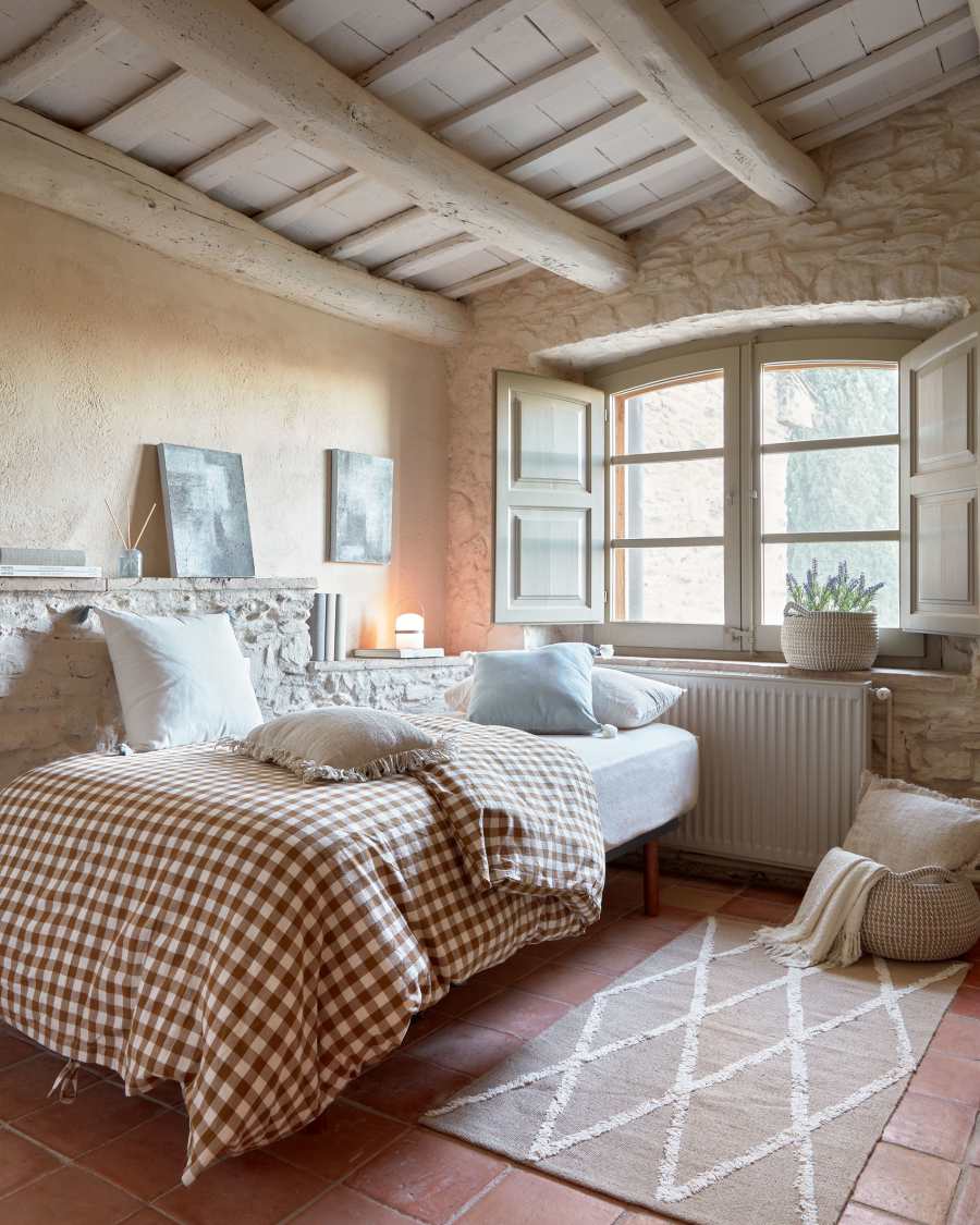 Federa cuscino Adhara blu 100% cotone 45 x 45 cm